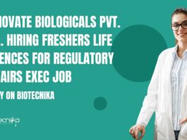 Freshers Life Science Regulatory Affairs Jobs at Renovate Biologicals