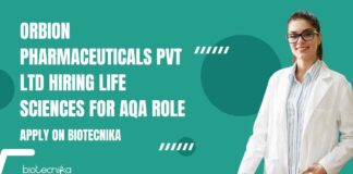 Life Sciences For AQA Role at OrBion Pharmaceuticals Pvt Ltd