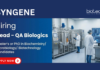 Life Sciences Jobs at Syngene. Masters or PhD in Biochemistry/ Microbiology/ Biotechnology Candidates Apply Now For Head – QA Biologics Role.