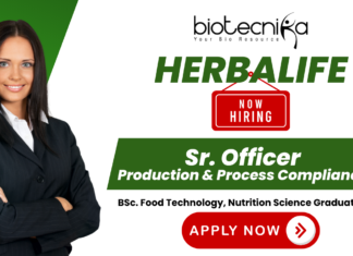 Herbalife hiring Sr. Officer, Production & Process Compliance | Food Technology Jobs Sr Officer Production & Process Compliance Herbalife – food technology jobs and life science jobs