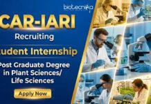 Apply for a Life Science Internship at ICAR IARI.. Explore IARI Recruitment for a Biotech Internship in Plant Physiology and Genome Editing.