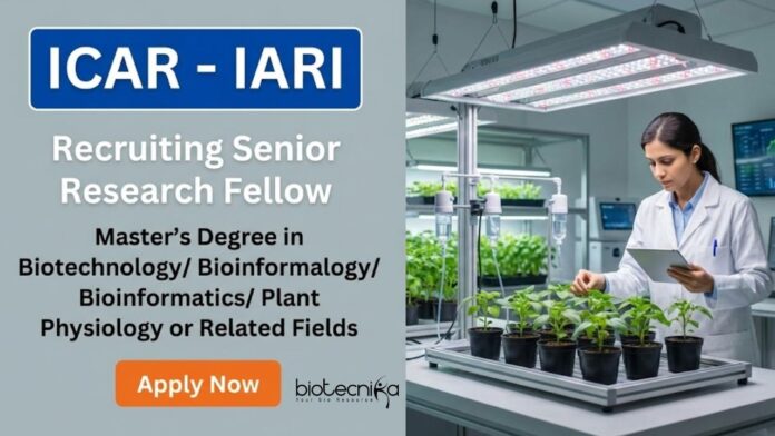 ICAR IARI Apply for IARI Recruitment. SRF Vacancy for Life Science Graduates Seeking a Research-focused Career in Life Science at ICAR-IARI New Delhi.