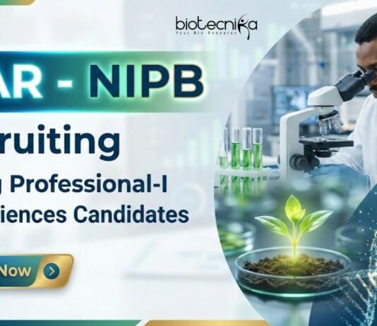 Apply for Research Jobs at ICAR-NIPB. Explore NIPB Recruitment for Young Professional-I Life Science Jobs through Walk-in Interview.