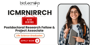 ICMR recruitment biotech jobs for Project Technical Support-III in life science jobs