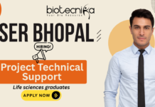 Research Assistant Job at IISER Bhopal – Project Technical Support IISER Bhopal research assistant job recruitment 2025 for biotechnology jobs candidates.
