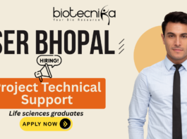 IISER Bhopal research assistant job recruitment 2025 for biotechnology jobs candidates.