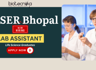 IISER Bhopal Lab Assistant Recruitment 2025 – Research jobs and life science jobs notification