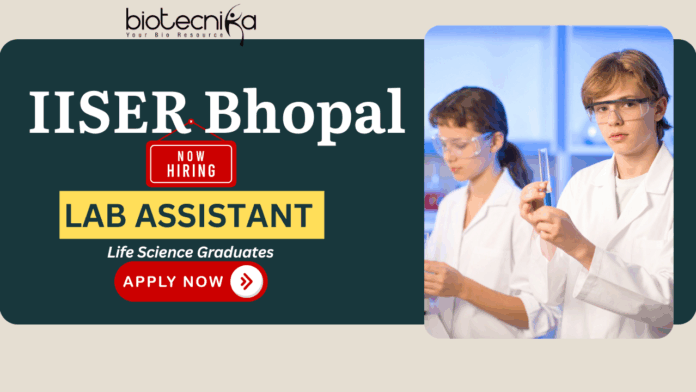 IISER Bhopal (YouTube Thumbnail) IISER Bhopal Lab Assistant Recruitment 2025 – Research jobs and life science jobs notification