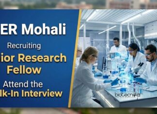 Junior Research Fellow Vacancy at IISER Mohali – Attend the Walk-In Interview Junior Research Fellow Recruitment at IISER Mohali under a DBT-funded project. Apply for Biotech jobs through Walk-In Interview