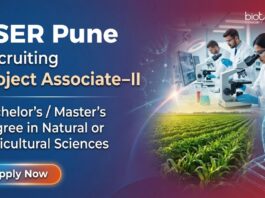 Apply for Project Associate jobs at IISER Pune. Excellent Opportunity for Candidates aiming to build a Strong Career in Life Sciences.