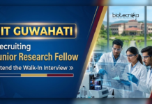 IIT Guwahati Recruitment – Attend the Walk-In Interview for JRF Position Apply for JRF Vacancy at IIT Guwahati through IIT Guwahati Recruitment. Attend Walk-in Interview for Life Science Research project roles.