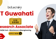 IIT Guwahati research associate jobs walk-in for life science jobs