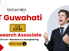 IIT Guwahati research associate jobs walk-in for life science jobs