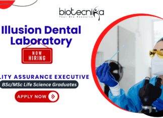 Quality Assurance Executive job at Illusion Dental Laboratory for life science and microbiology candidates