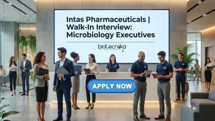 Explore Intas Career Opportunities for Executive QC Microbiology roles. Apply for Top Microbiology Jobs with Virtual Walk-In Interviews