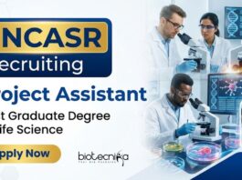 Apply for Project Assistant Jobs at JNCASR, Bengaluru. ANRF-funded Research Role Ideal for Post Graduates Building a Career in Life Science.