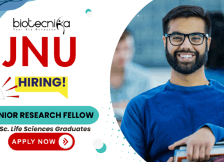 JNU research jobs SRF vacancy for life science jobs recruitment 2025