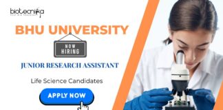 Research Jobs: BHU Recruiting Junior Research Assistant | BTech/BE/ MSc in Life Sciences Can Apply Now | Life Science Jobs