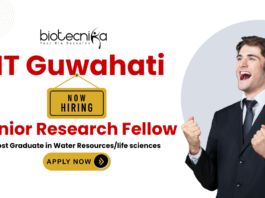 IIT Guwahati junior research fellow jobs recruitment for life science jobs