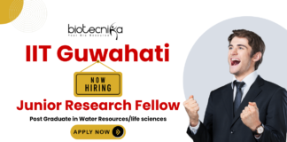 IIT Guwahati junior research fellow jobs recruitment for life science jobs