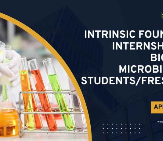 Freshers Internships Microbiology at Intrinsic Foundries