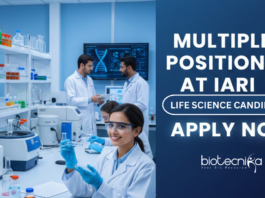 IARI Recruitment 2025. Life science Research jobs for MSc Candidates in Biotechnology and Related fields. Attend the Walk-in Interview