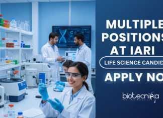 IARI Recruitment 2025. Life science Research jobs for MSc Candidates in Biotechnology and Related fields. Attend the Walk-in Interview