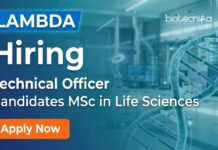 Lambda is Hiring – Apply Now for Life Science Jobs Apply for Life Science Jobs at Lambda Therapeutic Research. Explore CDM jobs as Technical Officer and Build a Successful Lambda Career