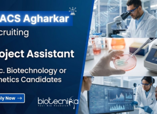 Project Assistant Job at MACS Agharkar Research Institute research job life science job
