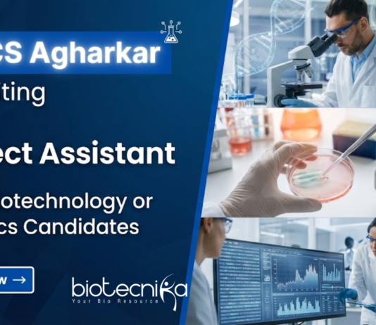 Project Assistant Job at MACS Agharkar Research Institute research job life science job
