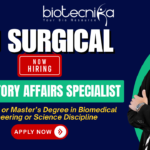 Regulatory Affairs Specialist jobs at MJ Surgical | biomedical engineering jobs Regulatory Affairs Specialist jobs at MJ Surgical for biomedical engineering and life science career seekers in Ahmedabad