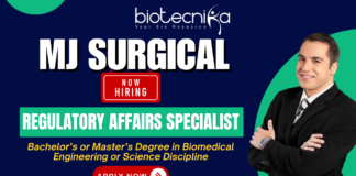 Regulatory Affairs Specialist jobs at MJ Surgical for biomedical engineering and life science career seekers in Ahmedabad