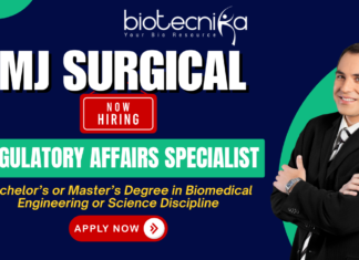 Regulatory Affairs Specialist jobs at MJ Surgical | biomedical engineering jobs Regulatory Affairs Specialist jobs at MJ Surgical for biomedical engineering and life science career seekers in Ahmedabad