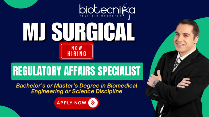 MJ Surgical Regulatory Affairs Specialist jobs at MJ Surgical for biomedical engineering and life science career seekers in Ahmedabad