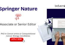 Scientific Communication Job at Springer Nature. PhD in Cancer Omics or Computational Cancer Biology. Candidates Apply Now for Senior Editor.