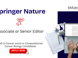 Scientific Communication Job at Springer Nature. PhD in Cancer Omics or Computational Cancer Biology. Candidates Apply Now for Senior Editor.