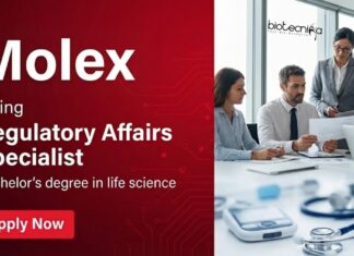 Regulatory Affair Job at Molex – Life Science Candidates Apply Now Apply for a Regulatory Affairs Job at Molex Bangalore. Explore Life Science Jobs with Global exposure and Career growth.