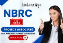 Project Associate – NBRC Recruitment 2025 for Research Jobs NBRC recruitment project associate research jobs banner