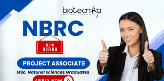 Project Associate – NBRC Recruitment 2025 for Research Jobs NBRC recruitment project associate research jobs banner