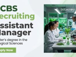 NCBS Recruitment Invites applications for Assistant Manager jobs in Bangalore. Ideal Biological Sciences jobs for a Career in Life Science.