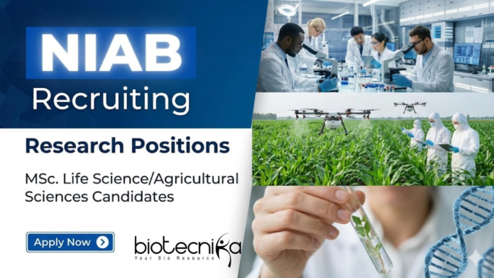 NIAB Project Associate Job at NIAB recruitment for life science jobs in Hyderabad