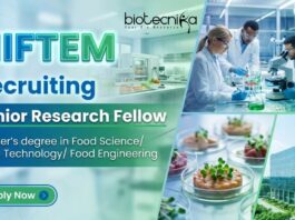NIFTEM Recruitment for Junior Research Fellow Posts Offers a Food Tech Career in Protein Product Development under a Funded Research Project.
