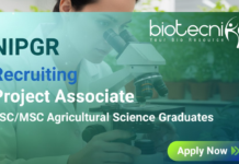 NIPGR project associate jobs 2025 – Agricultural jobs and NIPGR recruitment