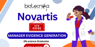 Life Sciences jobs at Novartis | Manager Evidence Generation Role Novartis life sciences jobs and R&D career opportunities featured graphic