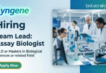 Biological Science Job Vacancy at Syngene – Apply Now Biological Science Jobs at Syngene Career portal for Life Science Jobs in Discovery Biology. Apply for Team Lead Assay Biologist Role.