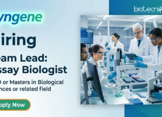 Biological Science Job Vacancy at Syngene – Apply Now Biological Science Jobs at Syngene Career portal for Life Science Jobs in Discovery Biology. Apply for Team Lead Assay Biologist Role.