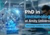 Opportunities for PhD in Immunology at Amity University – Apply Now Apply for the PhD in Immunology at Amity University. A Top Opportunity for Life Science Jobs and Molecular Biology jobs in Noida.