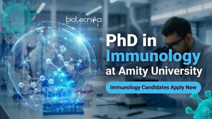 PhD Apply for the PhD in Immunology at Amity University. A Top Opportunity for Life Science Jobs and Molecular Biology jobs in Noida.