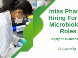 Intas Pharma QC Microbiology Roles - Apply on Biotecnika