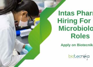 Intas Pharma QC Microbiology Roles - Apply on Biotecnika